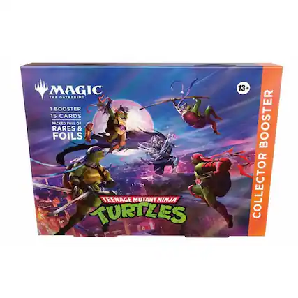 MAGIC THE GATHERING 1 BOOSTER 15 CARDS PACKED FULL OF RARES & FOILS TEENAGE MUTANT NINJA TURTLES 13+ BOOSTER COLLECTOR