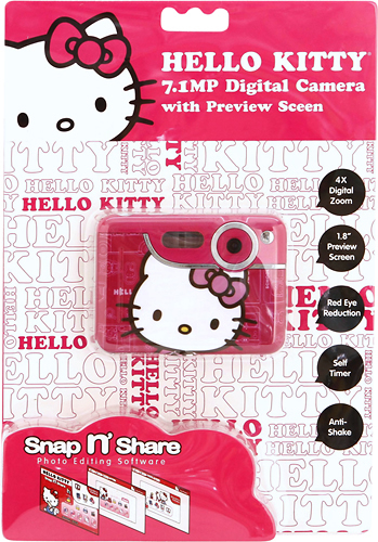 Best Buy Hello Kitty 7 1 Megapixel Digital Camera Black Pink Red