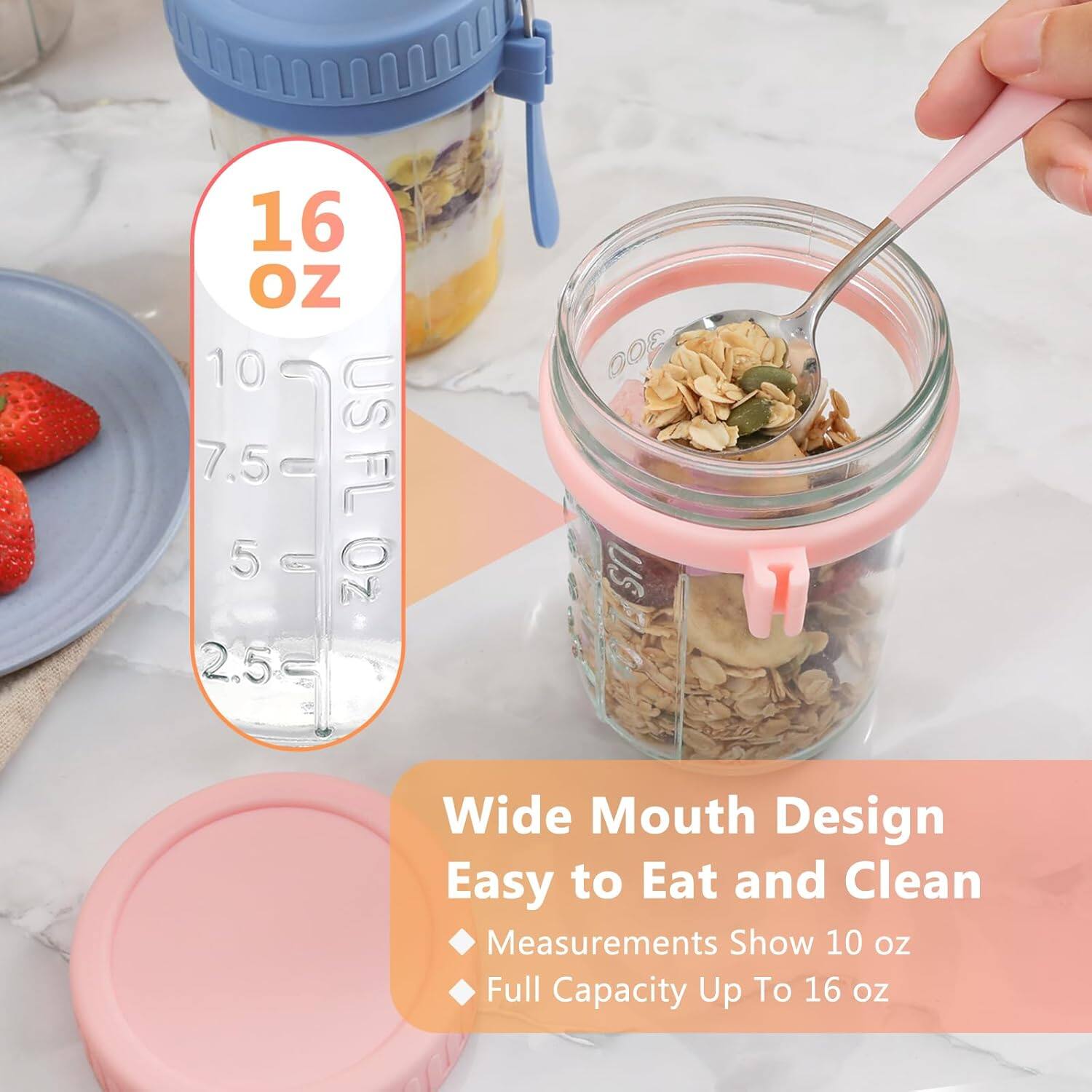 16 OZ  
10 7.5 USFL 5 G Z0 2.5 300 USE  

Wide Mouth Design  
Easy to Eat and Clean  

Measurements Show 10 oz Full Capacity Up To 16 oz