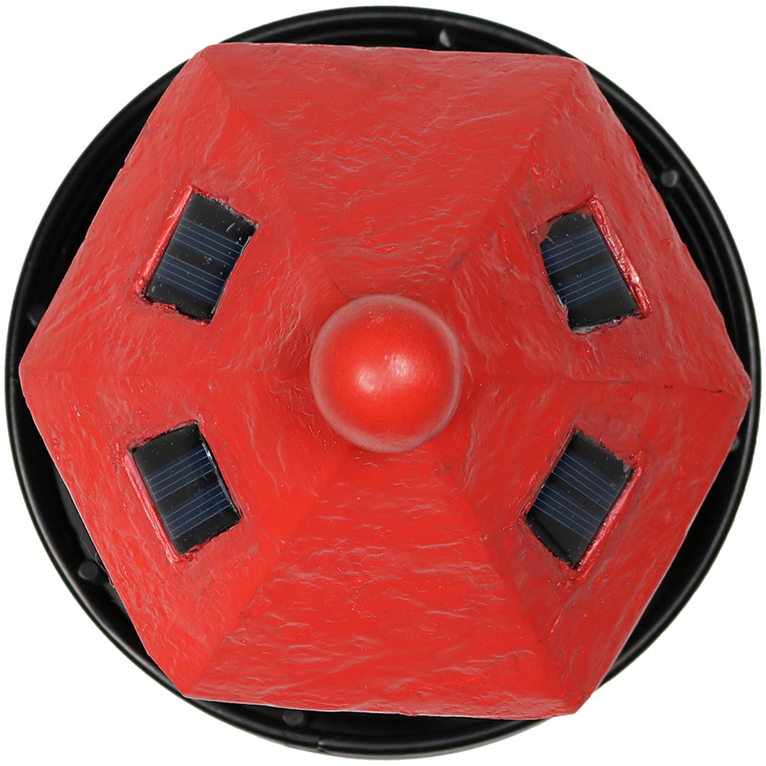 Alt View 7. Sunnydaze - 36 in Resin and Metal Solar LED Lighthouse Statue - Red Stripe.