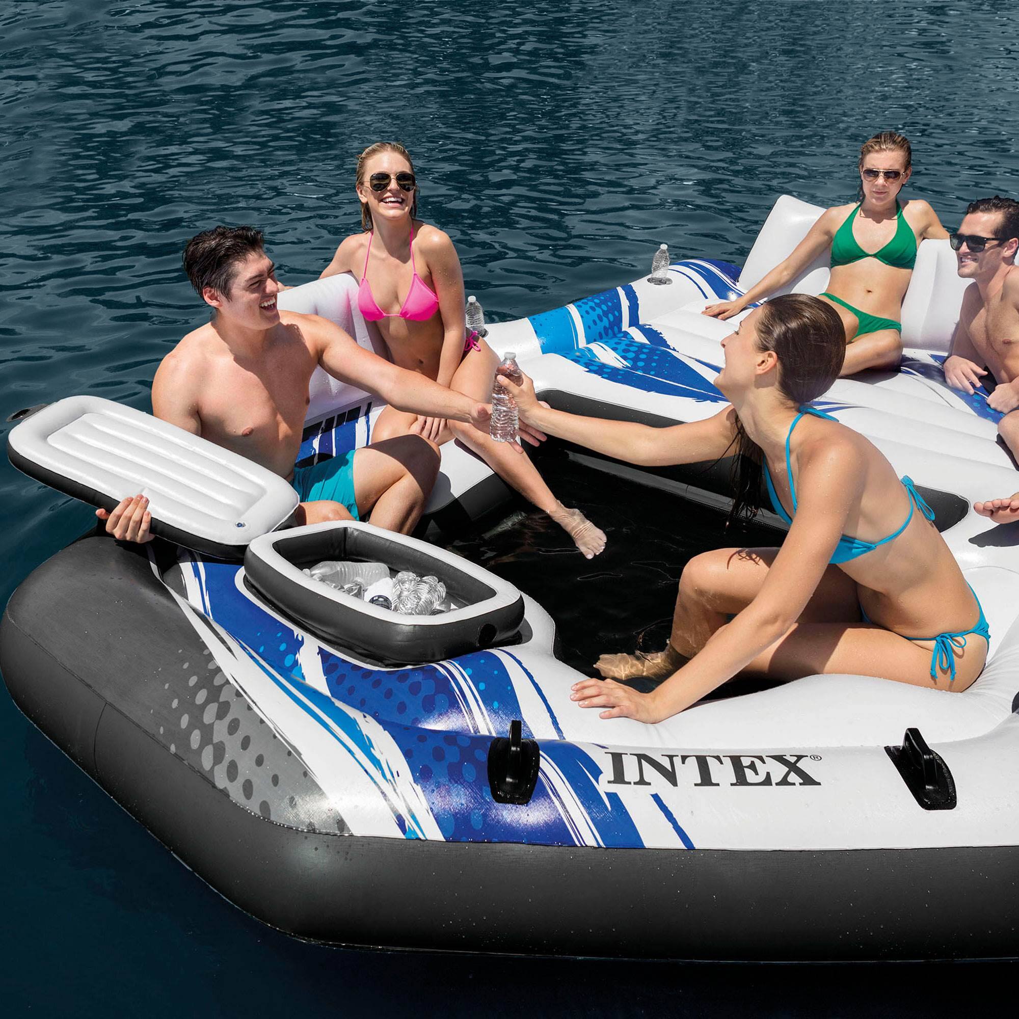 Alt View 11. Intex - Inflatable Lounging Pool Float - Blue.