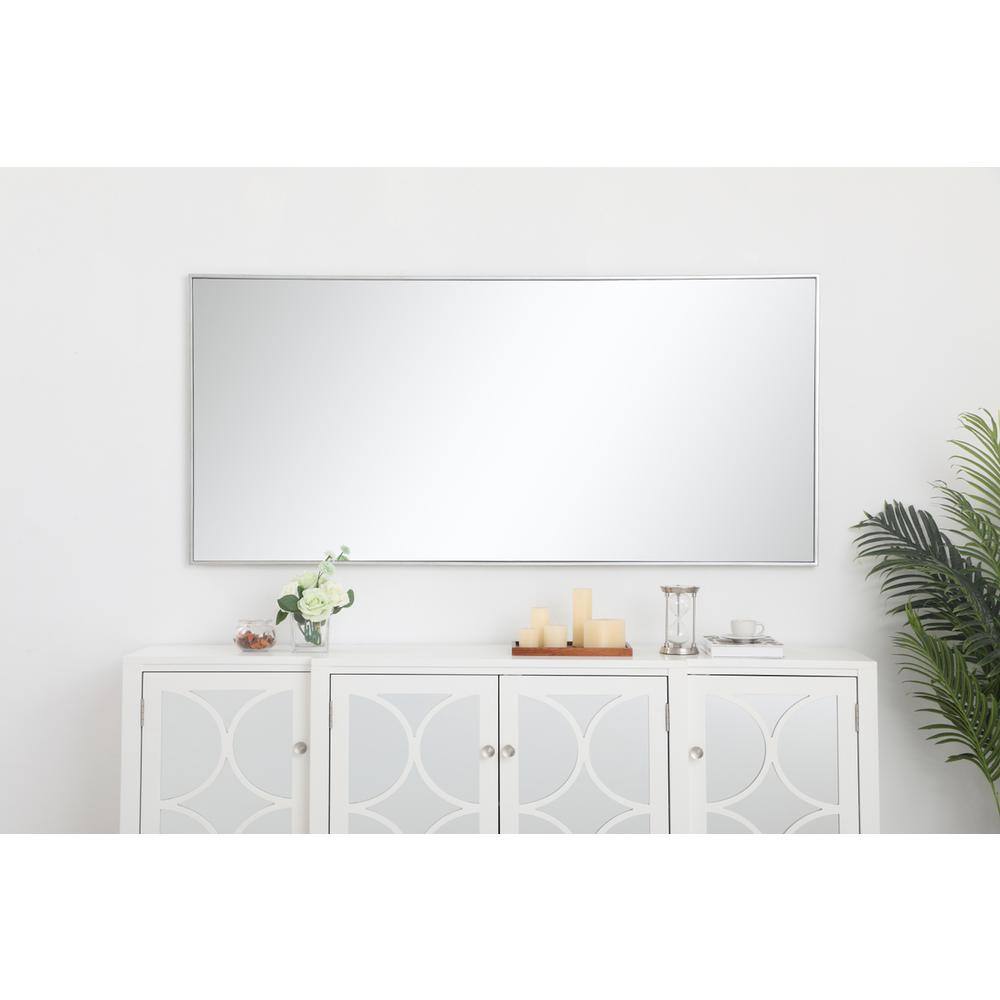 Alt View 4. Elegant Decor - Metal frame rectangle mirror 30 inch in silver - Silver.