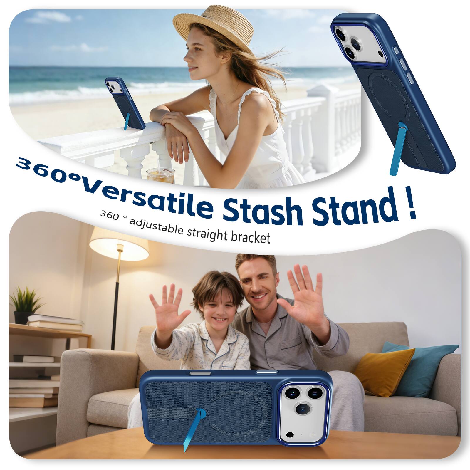 360° Versatile Stash Stand!  
360° adjustable straight bracket