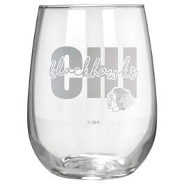 Great American Products - Chicago Blackhawks Etched 17oz. City Stemless Wine Glass - Multicolor