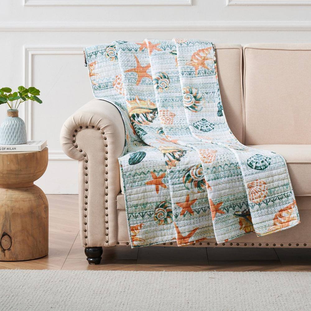 Alt View 2. Greenland Home Fashions - Greenland Home Fashions Kona Luxurious Ultra Soft Cotton Throw Blanket Ocean 50" x 60" - Ocean.