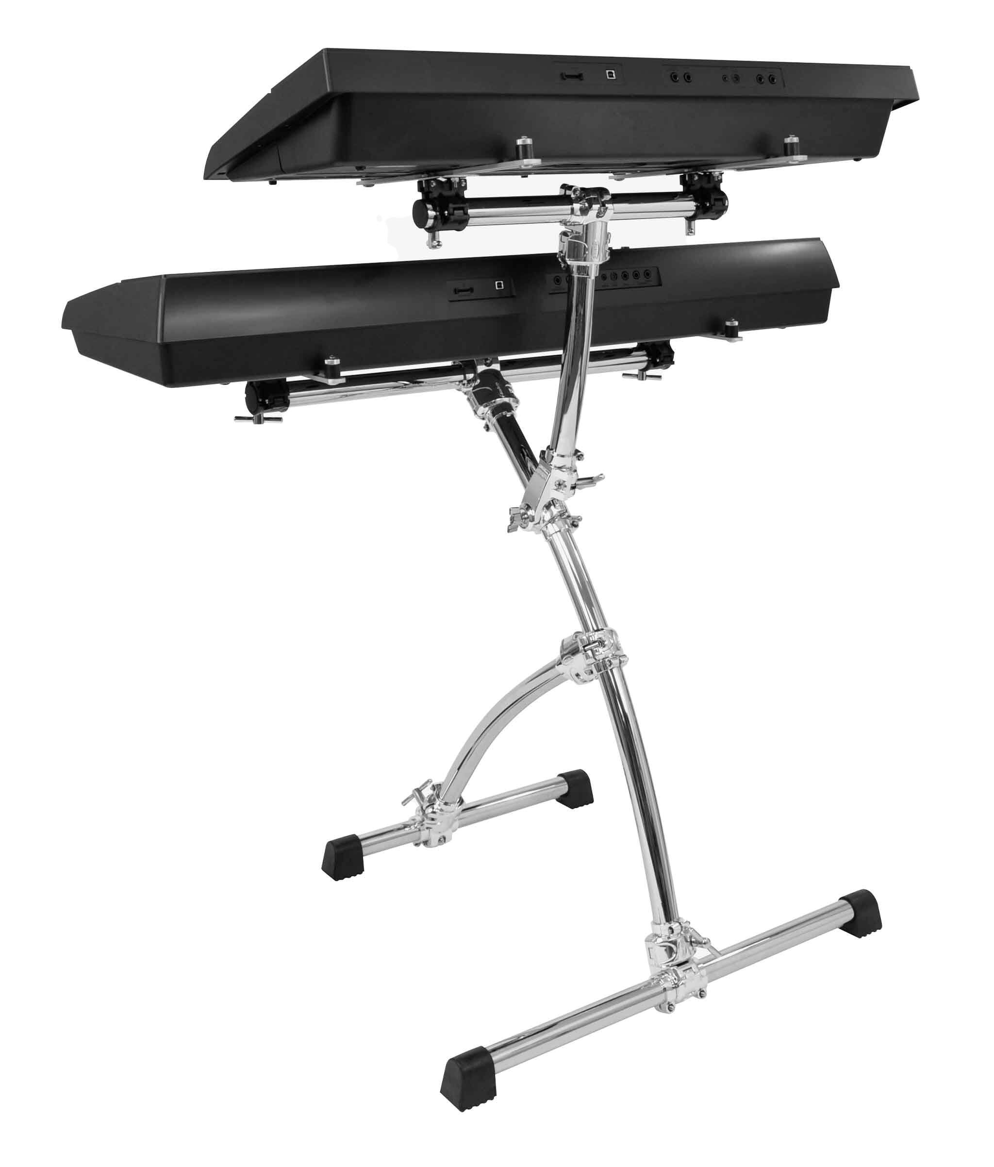 Alt View 3. Gibraltar Hardware - Key Tree Double Tier Keyboard Stand, Lightweight and Portable Curved Design with Memory Locks, Adjustable Height.