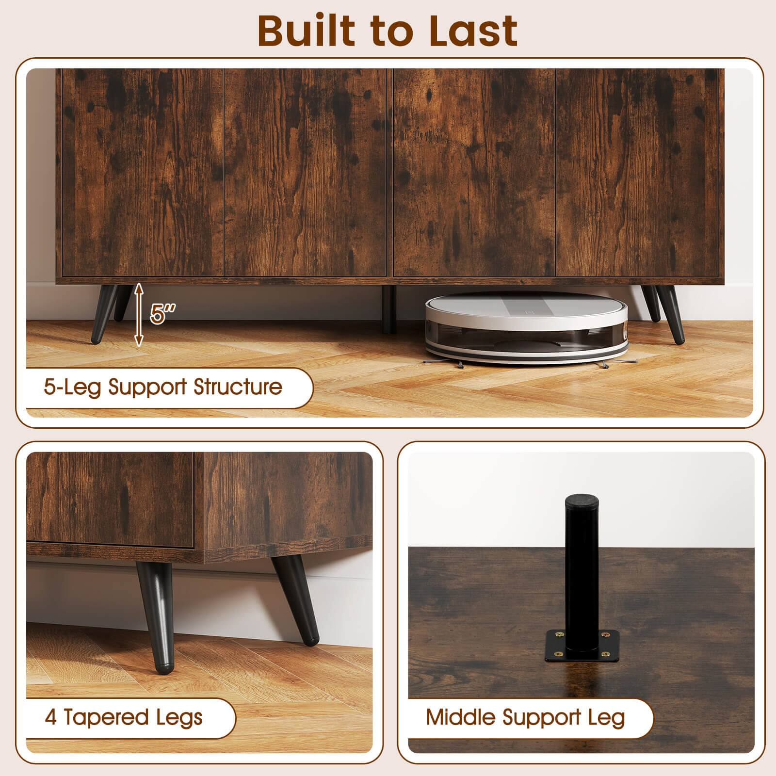 Built to Last
5-Leg Support Structure
4 Tapered Legs
Middle Support Leg