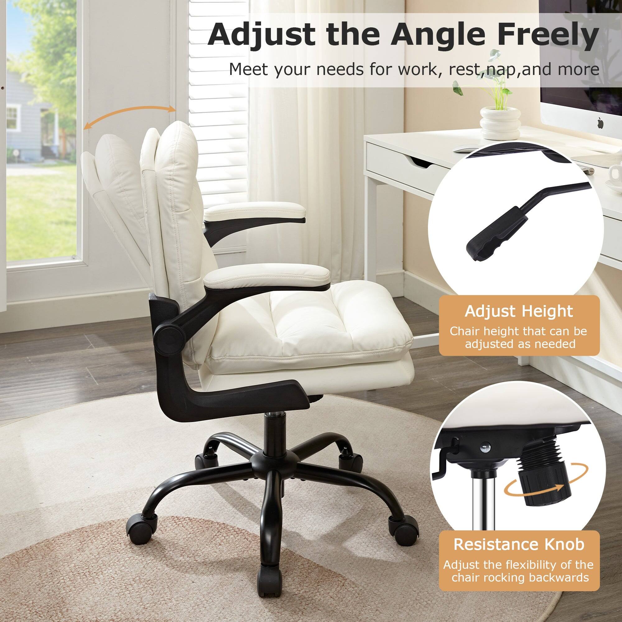 Adjust the Angle Freely  
Meet your needs for work, rest, nap, and more  

Adjust Height  
Chair height that can be adjusted as needed  

Resistance Knob  
Adjust the flexibility of the chair rocking backwards