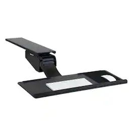 Mount-It! - Adjustable Under Desk Keyboard and Mouse Drawer Platform with Ergonomic Wrist Rest - Black