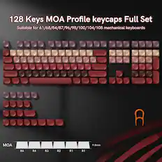 128 Keys MOA Profile keycaps Full Set Suitable for 61/68/84/87/96/98/100/104/108 mechanical keyboards
1 d 21 21 CA
d : de 19 1
H SI 20 CAL - - 1 - - 1 O 1 a + 1 1 1 + 1 1 d + - I a - BACKSPACE Is HOPE EAP
J + I FAO Q w E R T Y U I O P L I 1 1 ? DEL ENO POON 7 8 9 + FAPLNS A S D F G H J K L ENTER 4 5 6 SHIT 7 x C V P N M - - 1 SIPT - 2 5 ENTER CTO I ALT ALY WN MENU CTM O POP ENO POUP PGON DEL S POL ALF HOOE POON EN END OEL CII a SIOT MEN O HO PT HO A
MOA
9.8mm R4 R4 R3 R2 R1 R1