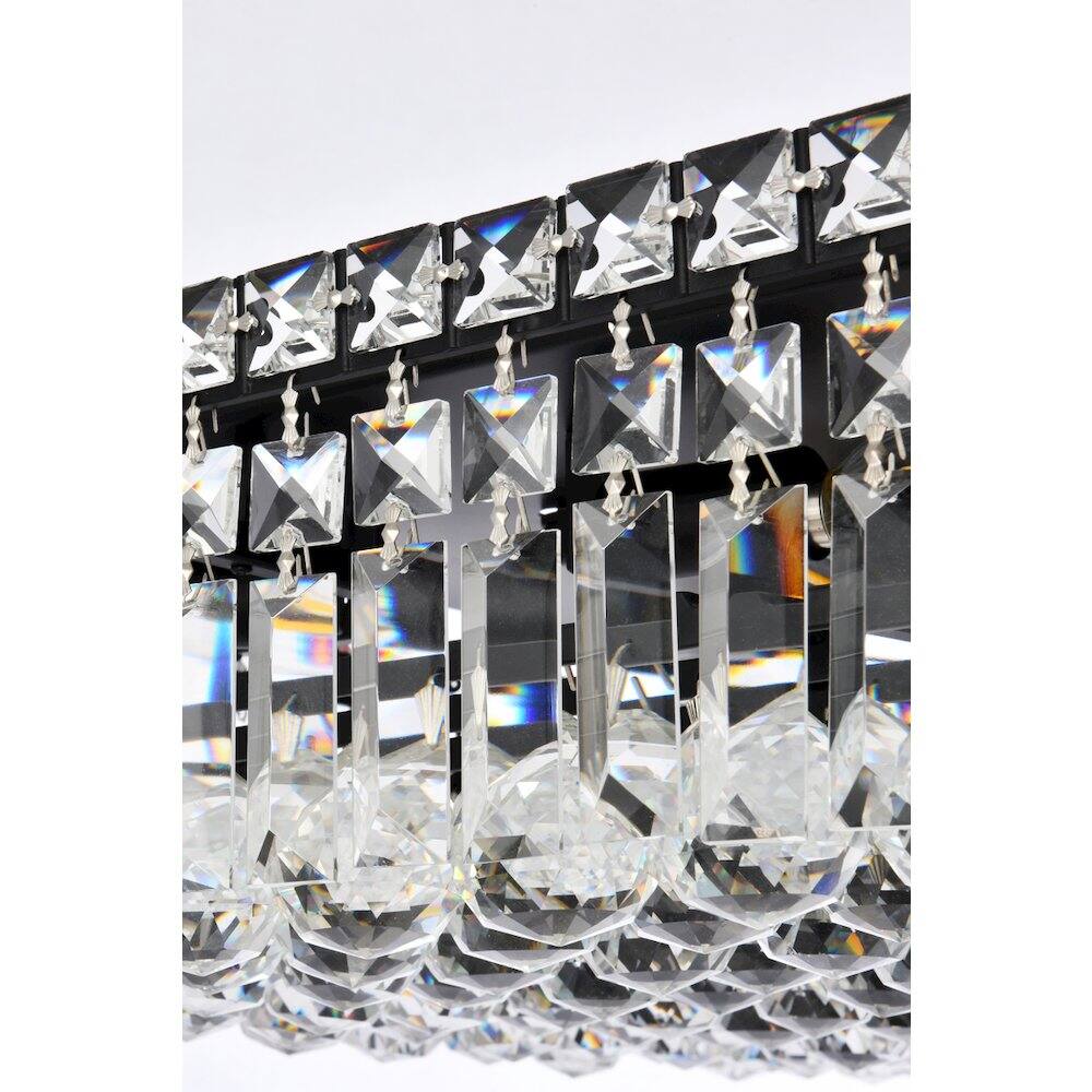 Alt View 1. Elegant Lighting - Maxime 24 Inch Black Flush Mount - Black And Clear.