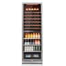 Ca'Lefort - 24 inch Dual Zone Wine Cooler&Beverage Refrigerator,77-Bottle Wine Fridge + 177-Can Beverage Fridge,3 color LED - Stainless Steel