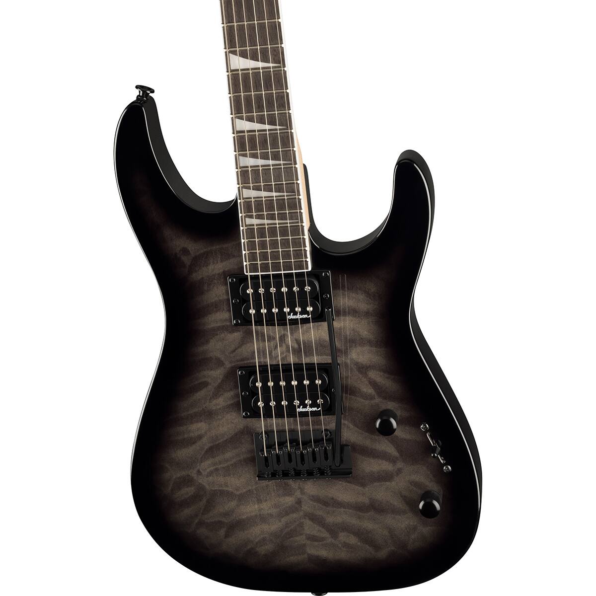 Alt View 3. Jackson - Jackson JS Series Dinky JS20 DKQ 2PT Electric Guitar, Amaranth Fingerboard, Transparent Black Burst.