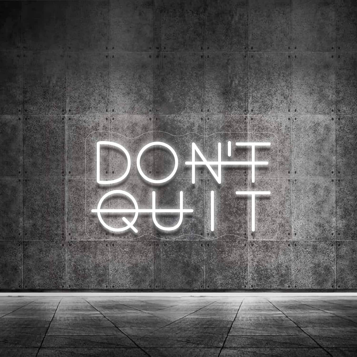 Auledio - Don't Quit LED Neon Sign for Wall Decor DO IT Neon Lights Party Decorations USB Powered Switch LED Neon Lights - White