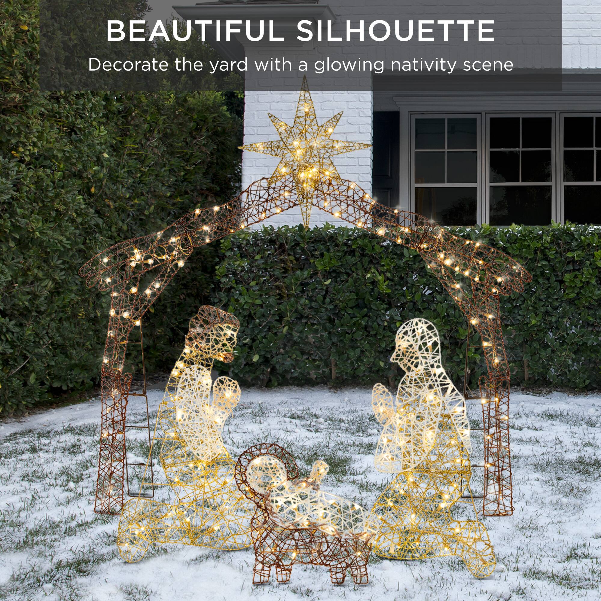 BEAUTIFUL SILHOUETTE  
Decorate the yard with a glowing nativity scene