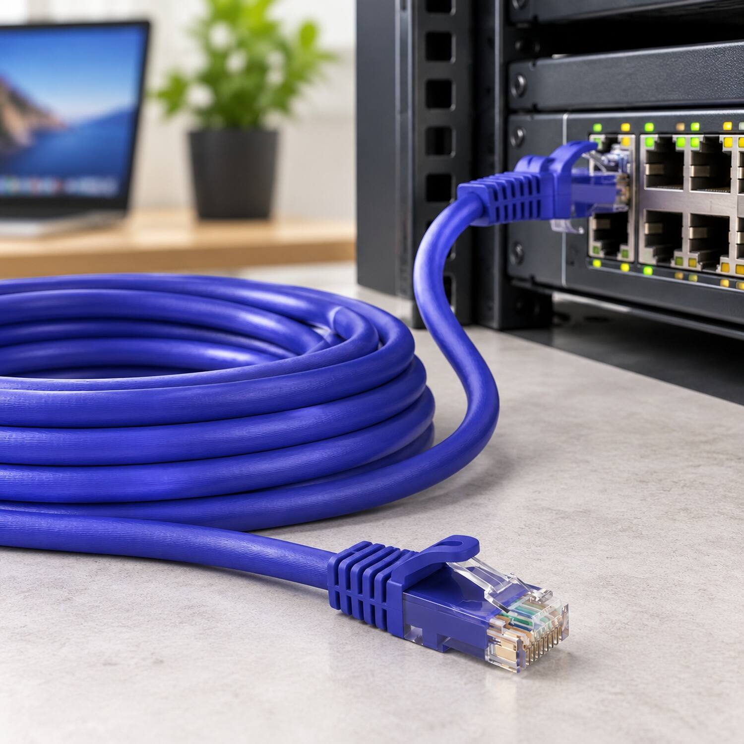 Left. Sanoxy - SANOXY Cables and Adapters; 100ft Cat6a 600 MHz UTP Snagless Ethernet Network Patch Cable, Purple - Purple.