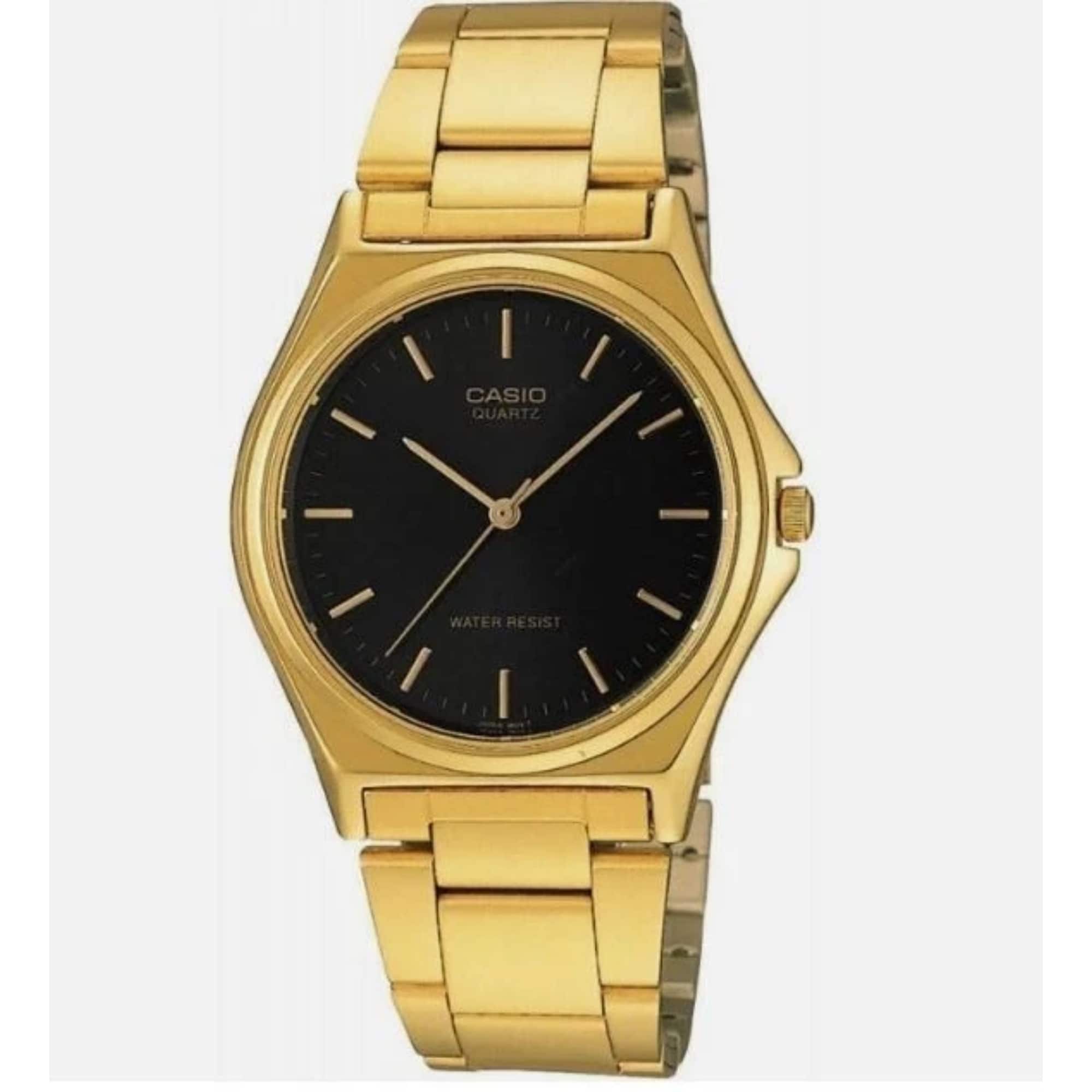 Casio - Women’s Black Dial Analog Watch with Bracelet - LTP-1130N-1A - Gold
