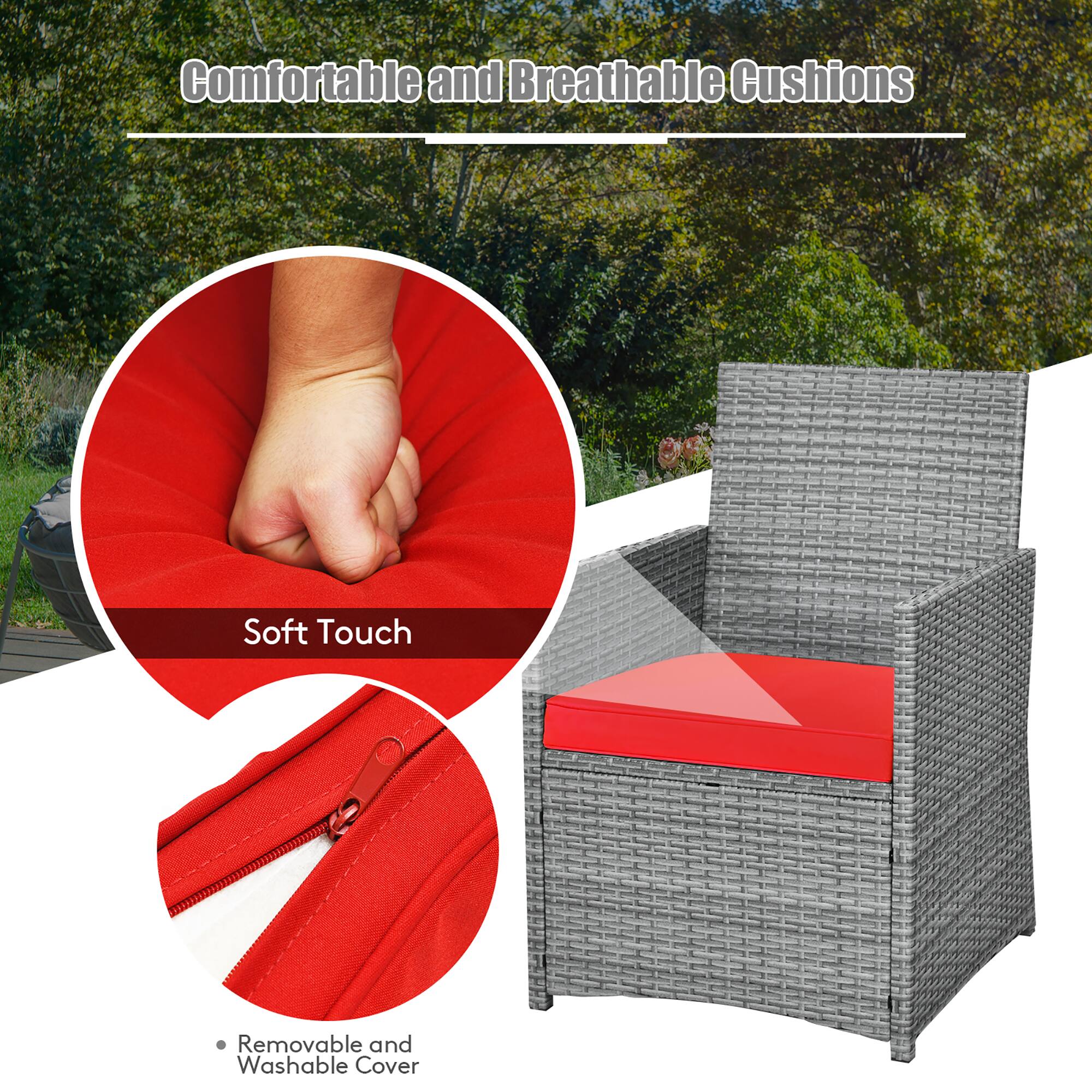 Comfortable and Breathable Cushions
Soft Touch
Removable and Washable Cover