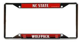 Rico Industries - North Carolina NC State Wolfpack EZ View License Plate Frame - Designed for Upper or Lower Corner License Plate Tabs - Multi