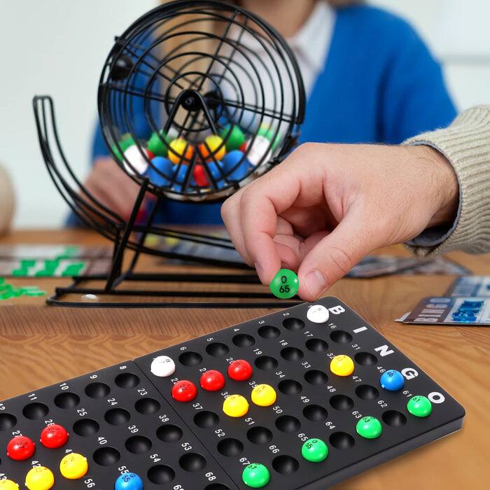 Alt View 4. GSE Games & Sports Expert - Deluxe Bingo Game Set with Bingo Cage and Master Board, 75 Bingo Balls, 150 Chips, 18 Bingo Cards.