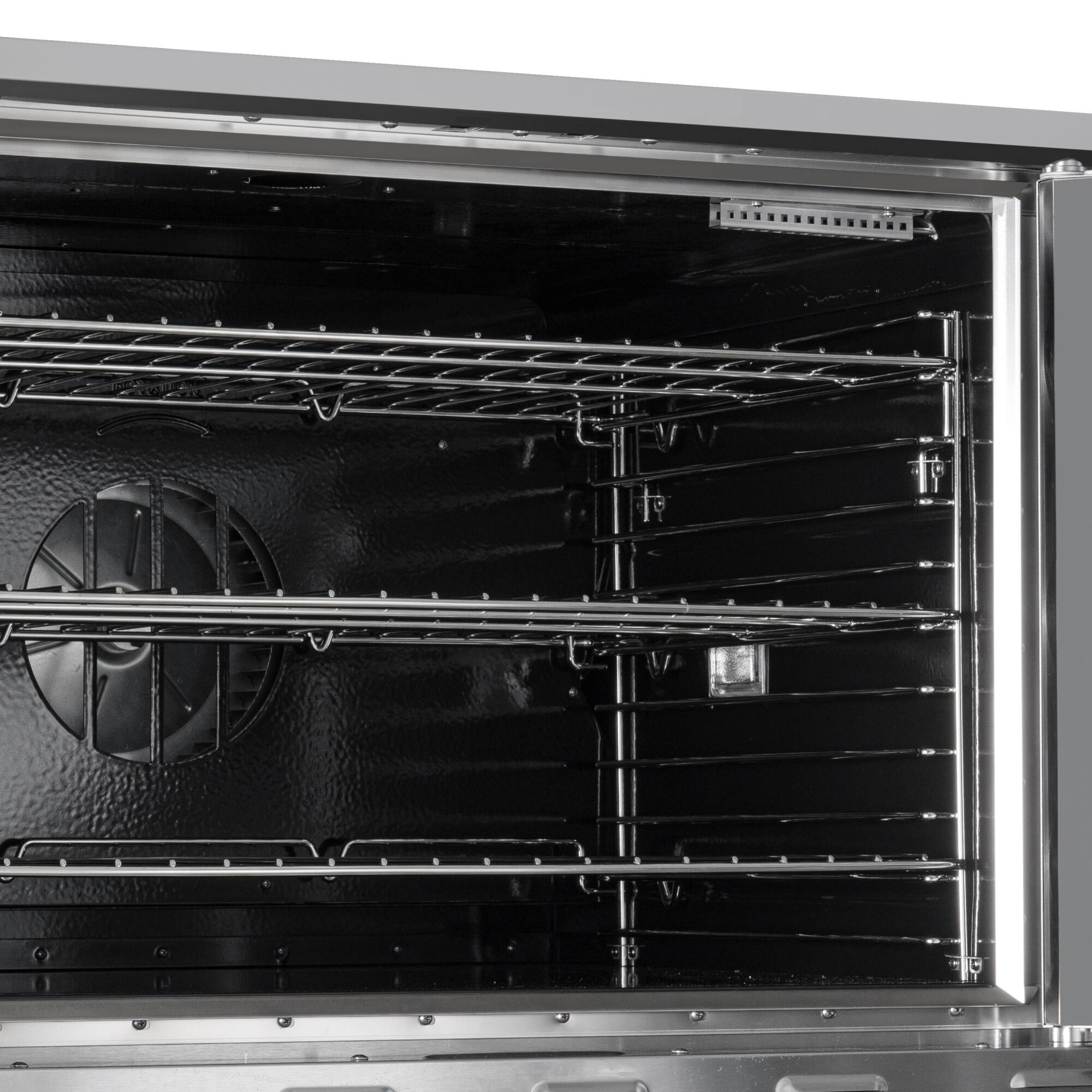 Alt View 5. Koolmore - 38 in. Full Size Double Commercial Natural Gas Convection Oven 108,000 BTU Total with Stacking Kit (KM-DCCO54-NG) - Silver.