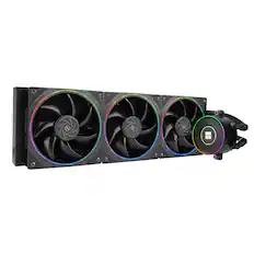 Front. Thermalright - Aqua Elite 360 V5 ARGB Black AIO CPU Cooler, for Intel Lga1150/1151/1155/1156/1200/1700/1851, AMD: AM4/AM5, AIO Radiator - Black.