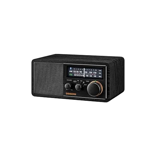Sangean - SG-118 AM/FM/Bluetooth Wooden Cabinet Radio with USB Phone Charging - Black