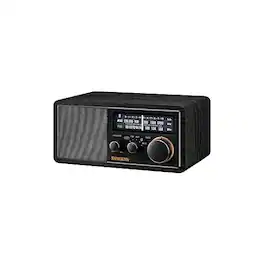 Sangean - SG-118 AM/FM/Bluetooth Wooden Cabinet Radio with USB Phone Charging - Black