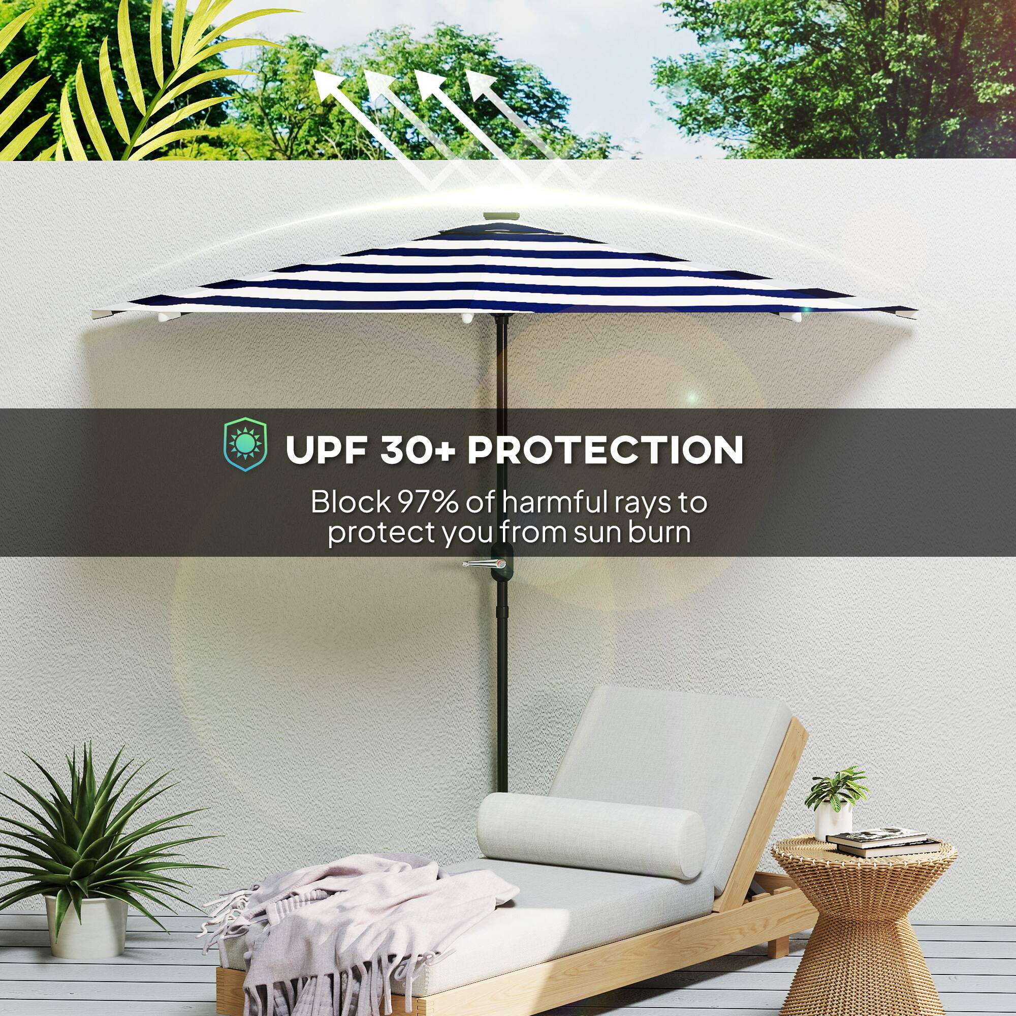 UPF 30+ PROTECTION
Block 97% of harmful rays to protect you from sun burn