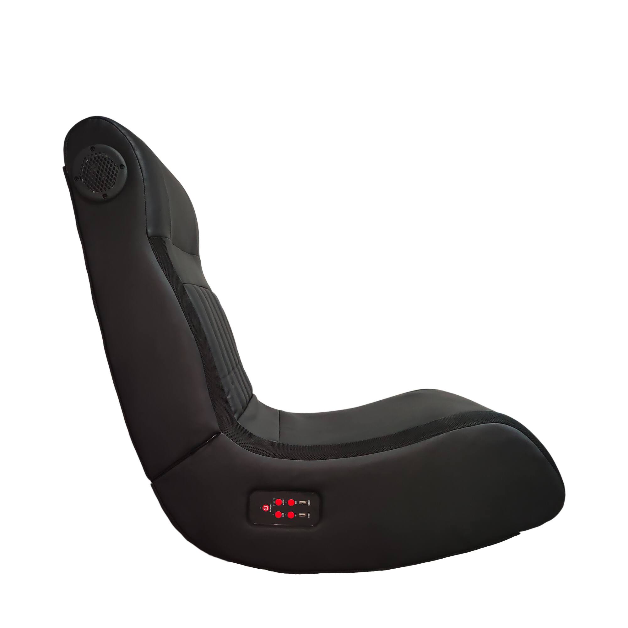 Alt View 7. GOODSILO - Foldable Gaming Chair with Speakers, LED Lights, Bluetooth, Vibration & USB - Black.