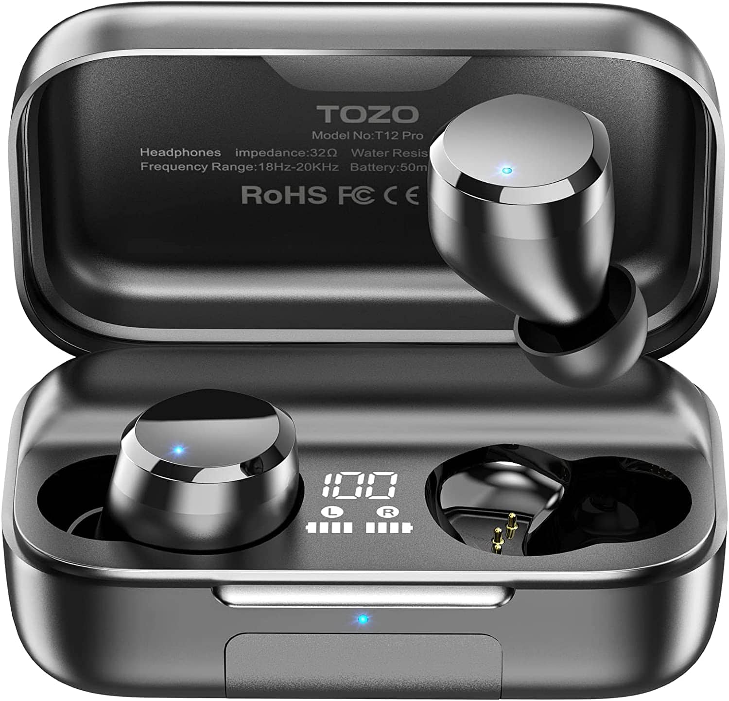 TOZO - T12 Pro Noise Cancellation Bluetooth Earbuds Waterproof with Wireless Charging Case - Black price history on PriceWatchPro