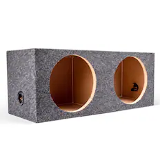 Front. QPower - QPower 12" Heavy-Duty Dual Sealed Vehicle Subwoofer Enclosure Woofer Box, Gray - Gray.