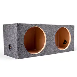 QPower - 12" Heavy-Duty Dual Sealed Vehicle Subwoofer Enclosure Woofer Box - Gray