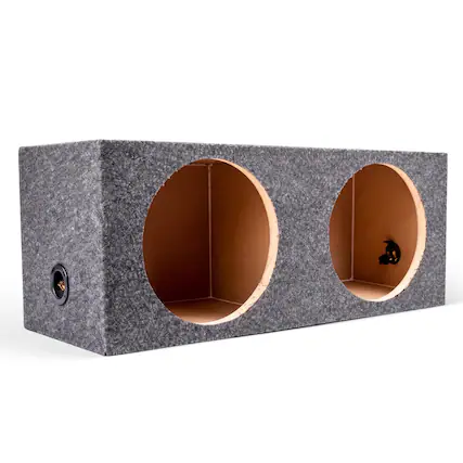 Front. QPower - QPower 12" Heavy-Duty Dual Sealed Vehicle Subwoofer Enclosure Woofer Box, Gray - Gray.