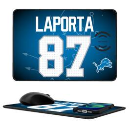 Keyscaper - Sam LaPorta Detroit Lions Wireless Charger and Mouse Pad - Black
