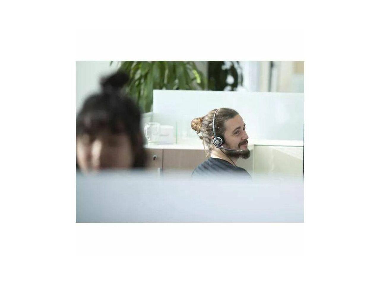 Alt View 3. HP - Poly EncorePro HW710 Headset - USB Wired, Noise Cancelling, Black - White.