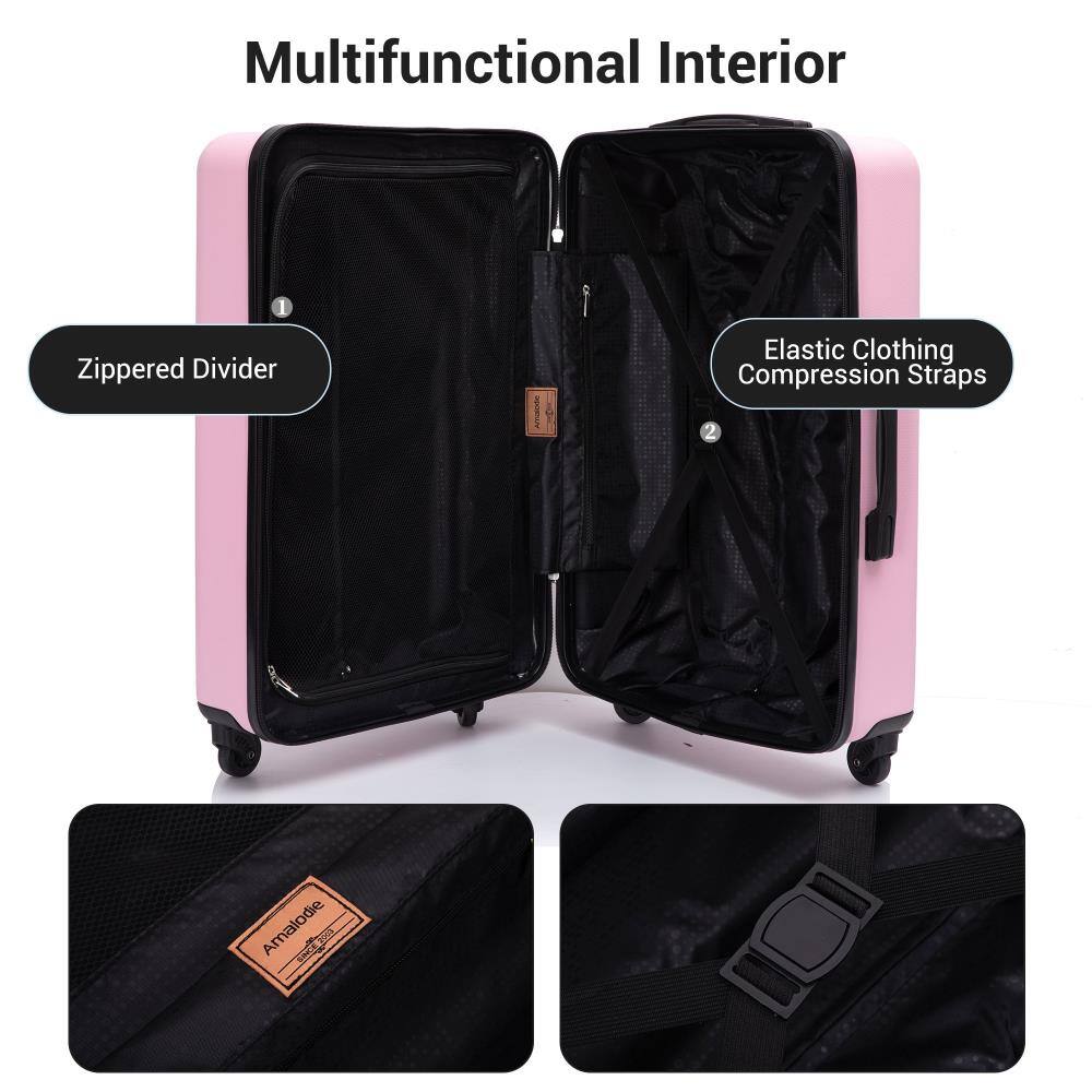Multifunctional Interior

1. Zippered Divider
2. Elastic Clothing Compression Straps

Amalodie