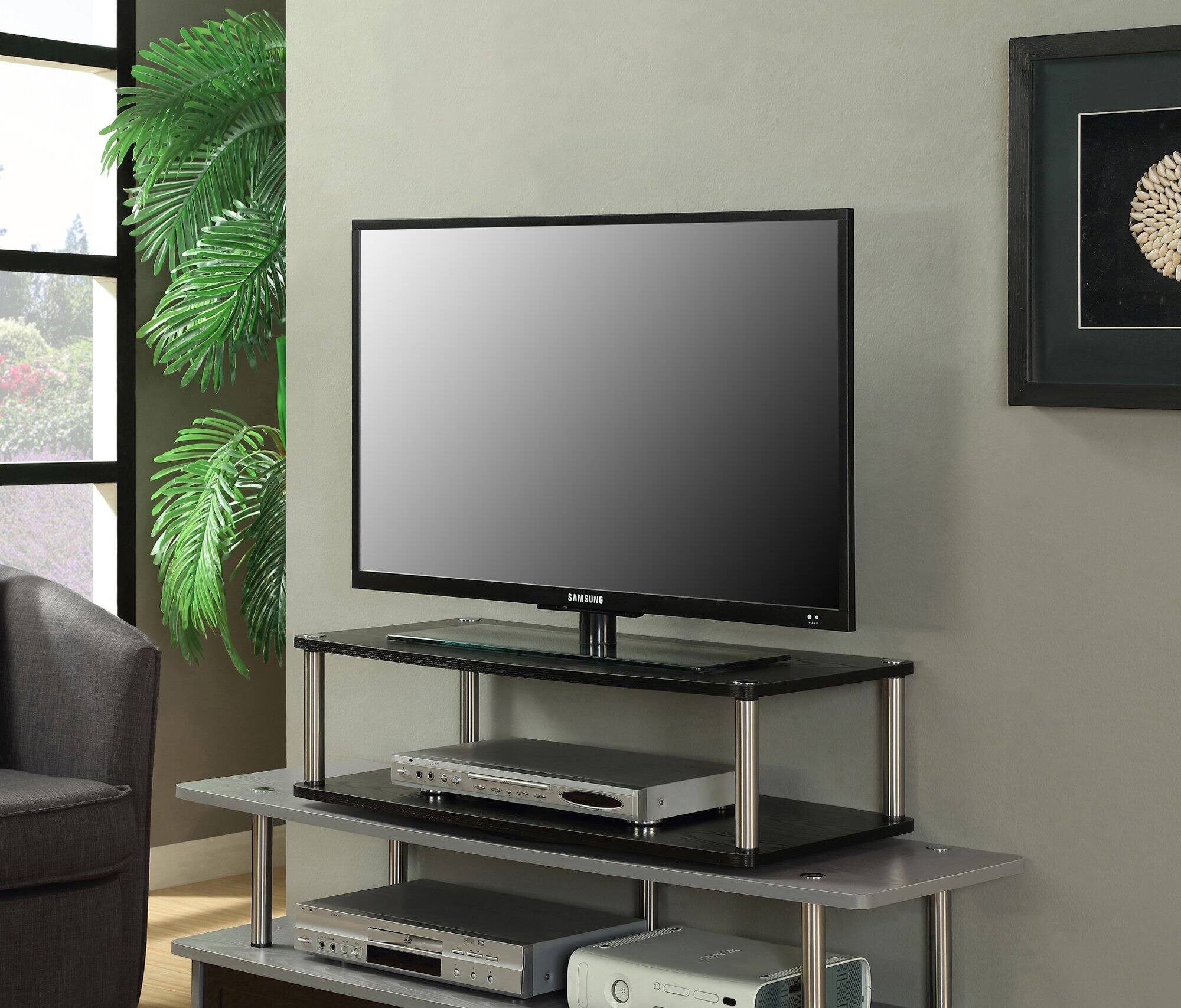 Alt View 1. Convenience Concepts - Designs2Go XL 2 Tier Swivel TV Stand - Black.