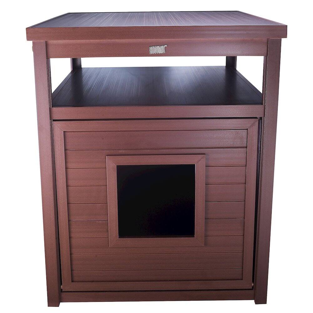Back. New Age Pet - ECOFLEX Jumbo Litter Box Cover End Table - Russet - Russet.