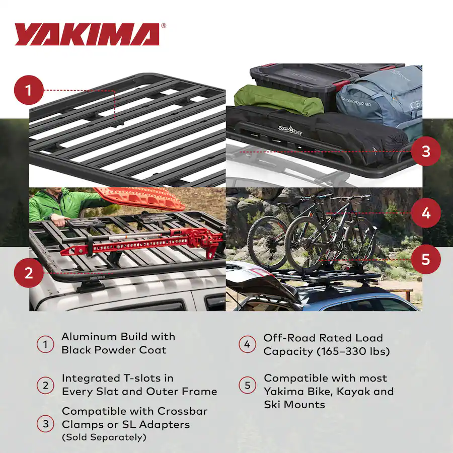 Sl Rack Systems Yakima 76 by 65 Inch LockNLoad 3 Bar System Heavy Duty Roof Rack ...