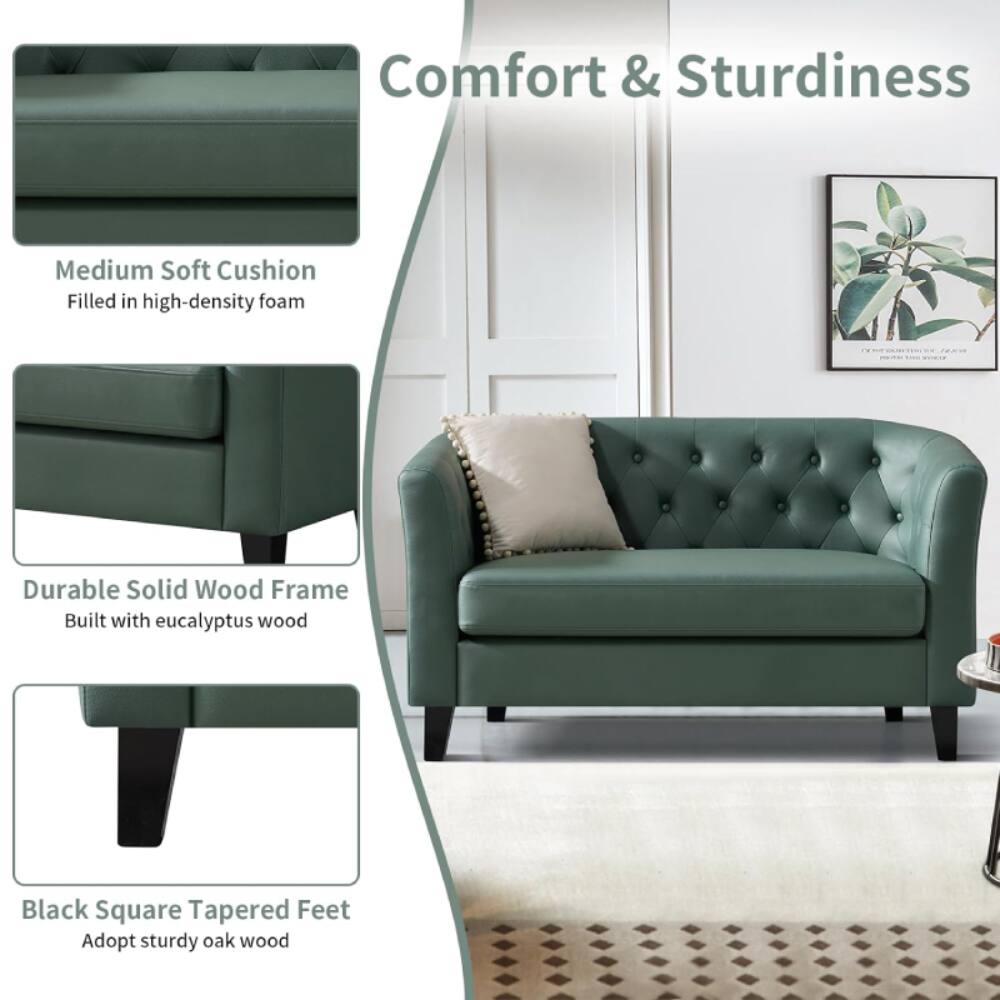 Comfort & Sturdiness

Medium Soft Cushion
Filled in high-density foam

Durable Solid Wood Frame
Built with eucalyptus wood

Black Square Tapered Feet
Adopt sturdy oak wood