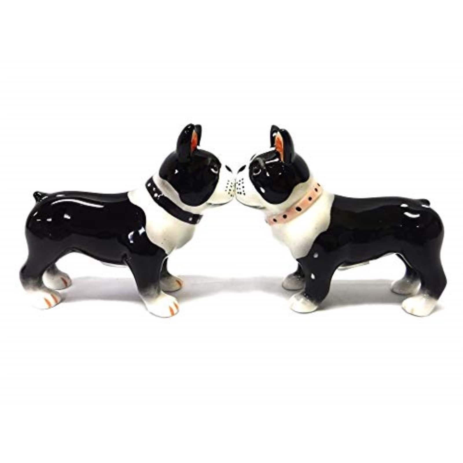 Pacific Trading - Boston Terrier Dogs Ceramic Magnetic Salt and Pepper Shaker Set - Multicolor