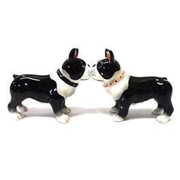 Pacific Trading - Boston Terrier Dogs Ceramic Magnetic Salt and Pepper Shaker Set - Multicolor