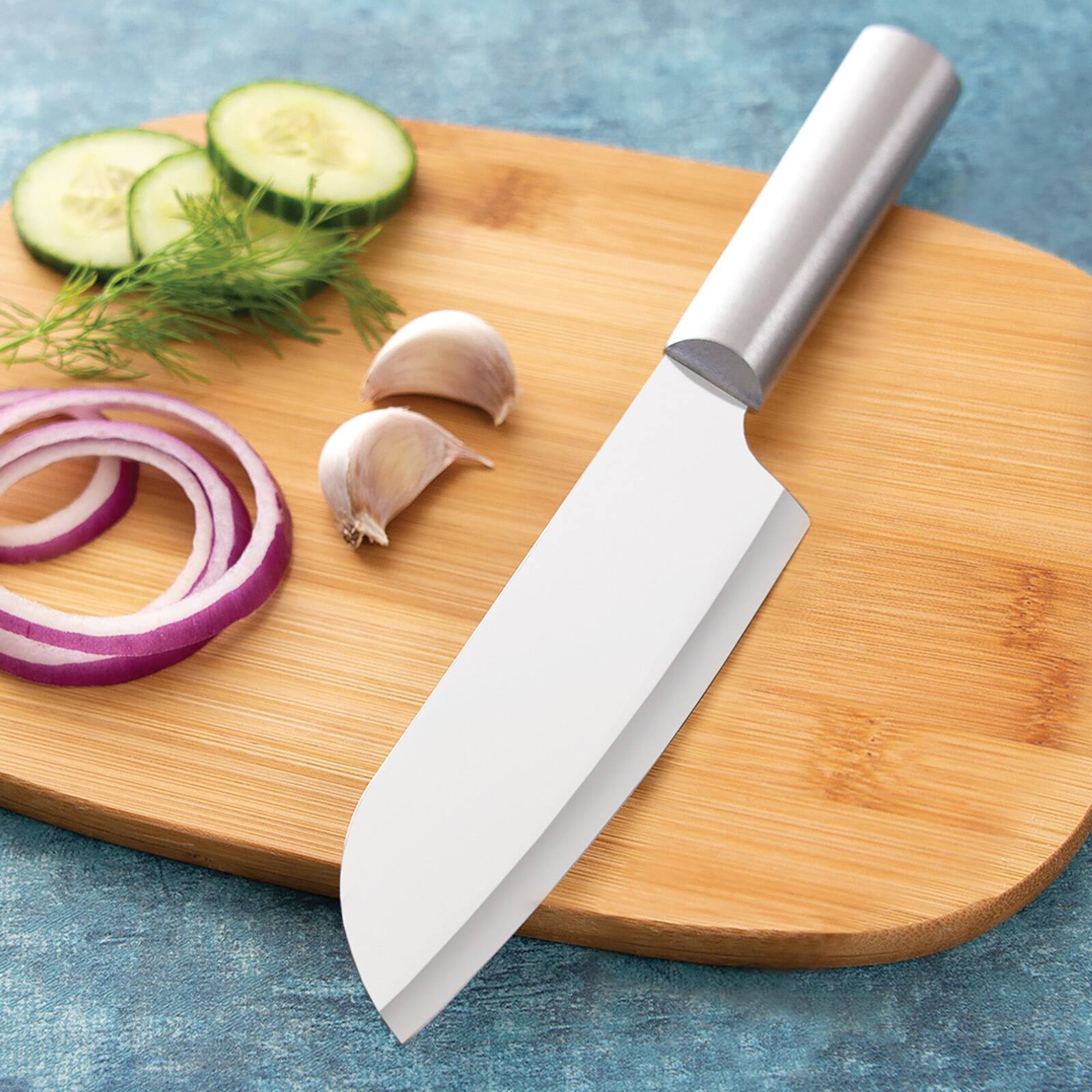 Alt View 1. Rada - Cutlery 6.25-Inch Cook's Knife Stainless Steel Straight Blade, Aluminum Handle - Silver.