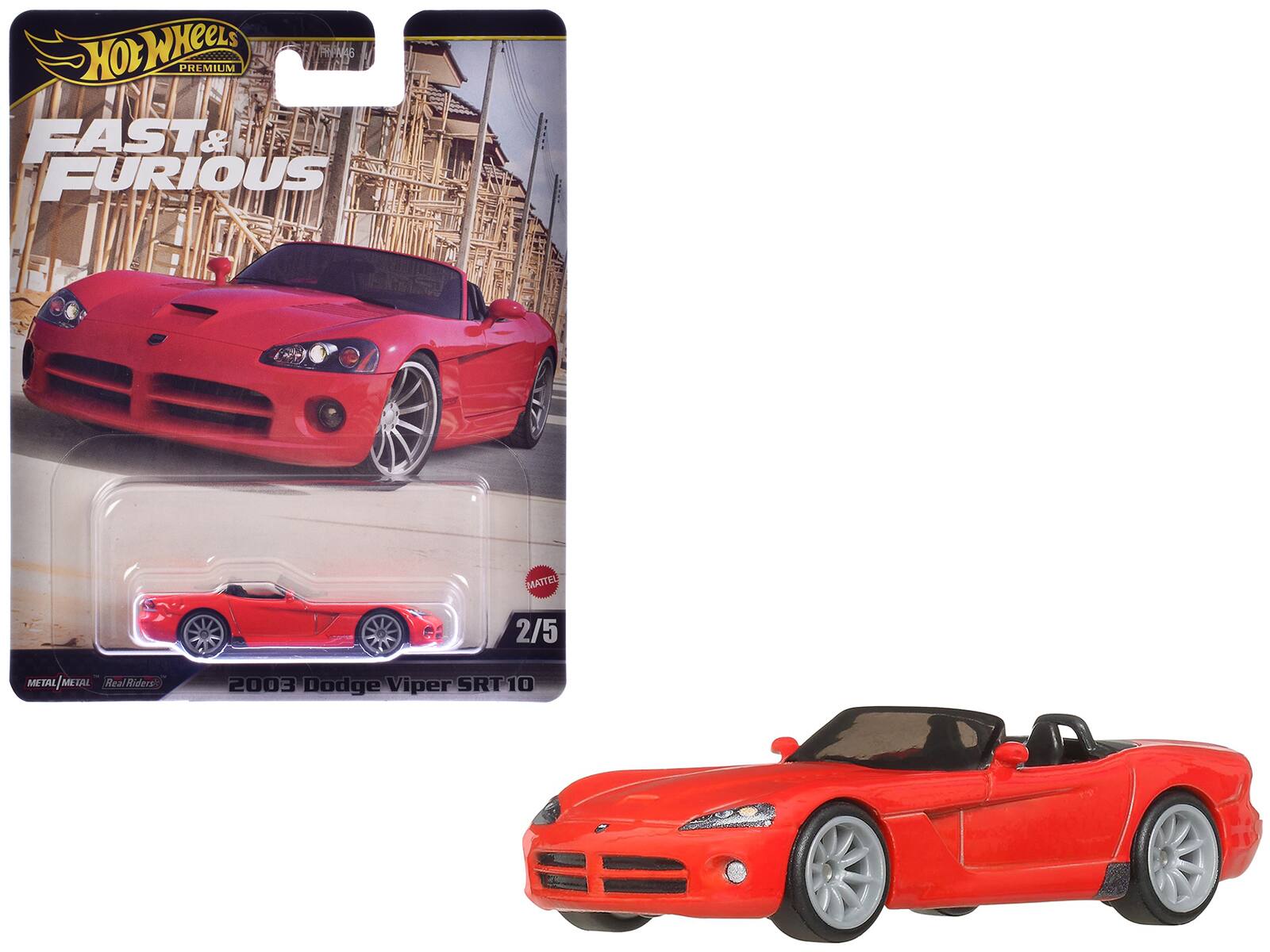 Hot Wheels Premium  
Fast & Furious  
2/5  
2003 Dodge Viper SRT10  
Metal | Metal | Real Riders