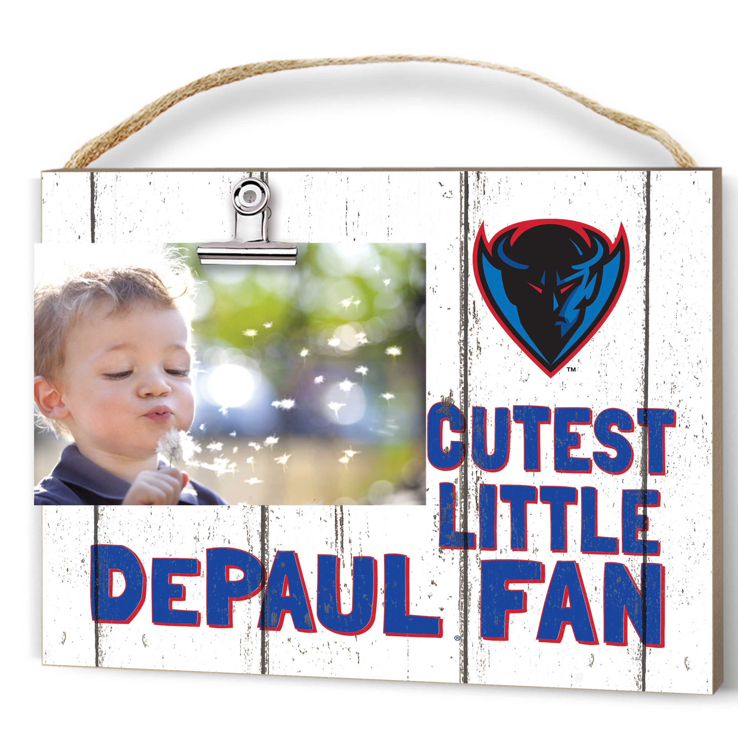 White DePaul Blue Demons 8'' x 10'' Cutest Little Weathered Logo Clip Photo Frame