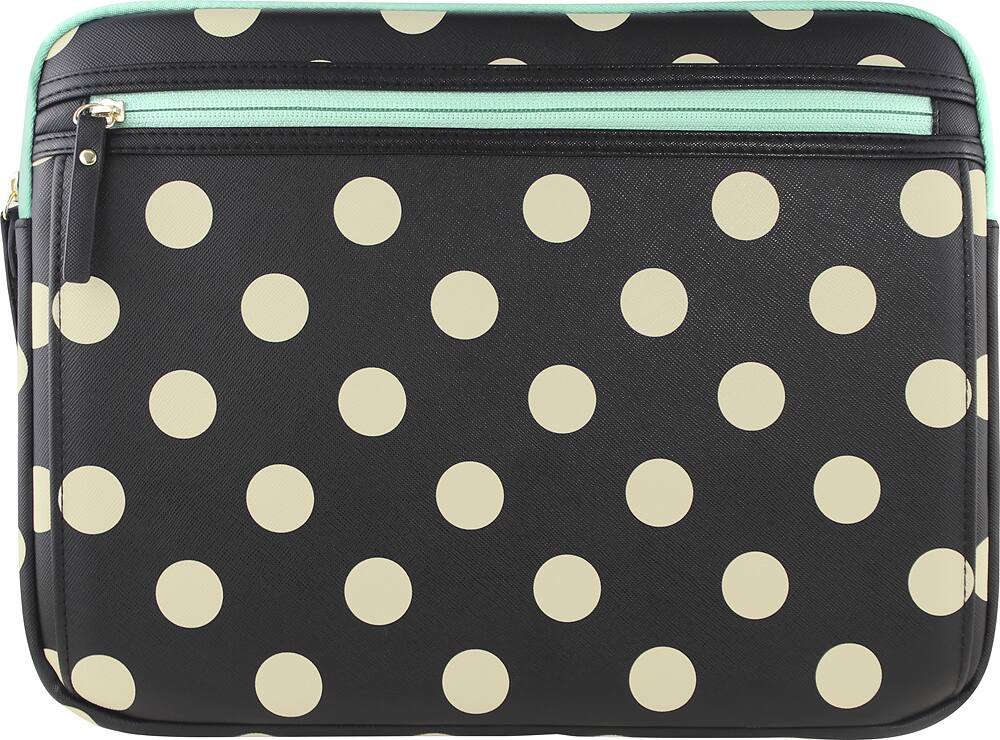 Front. Studio C - Hot to Trot Laptop Sleeve - Black/Ivory/Mint.