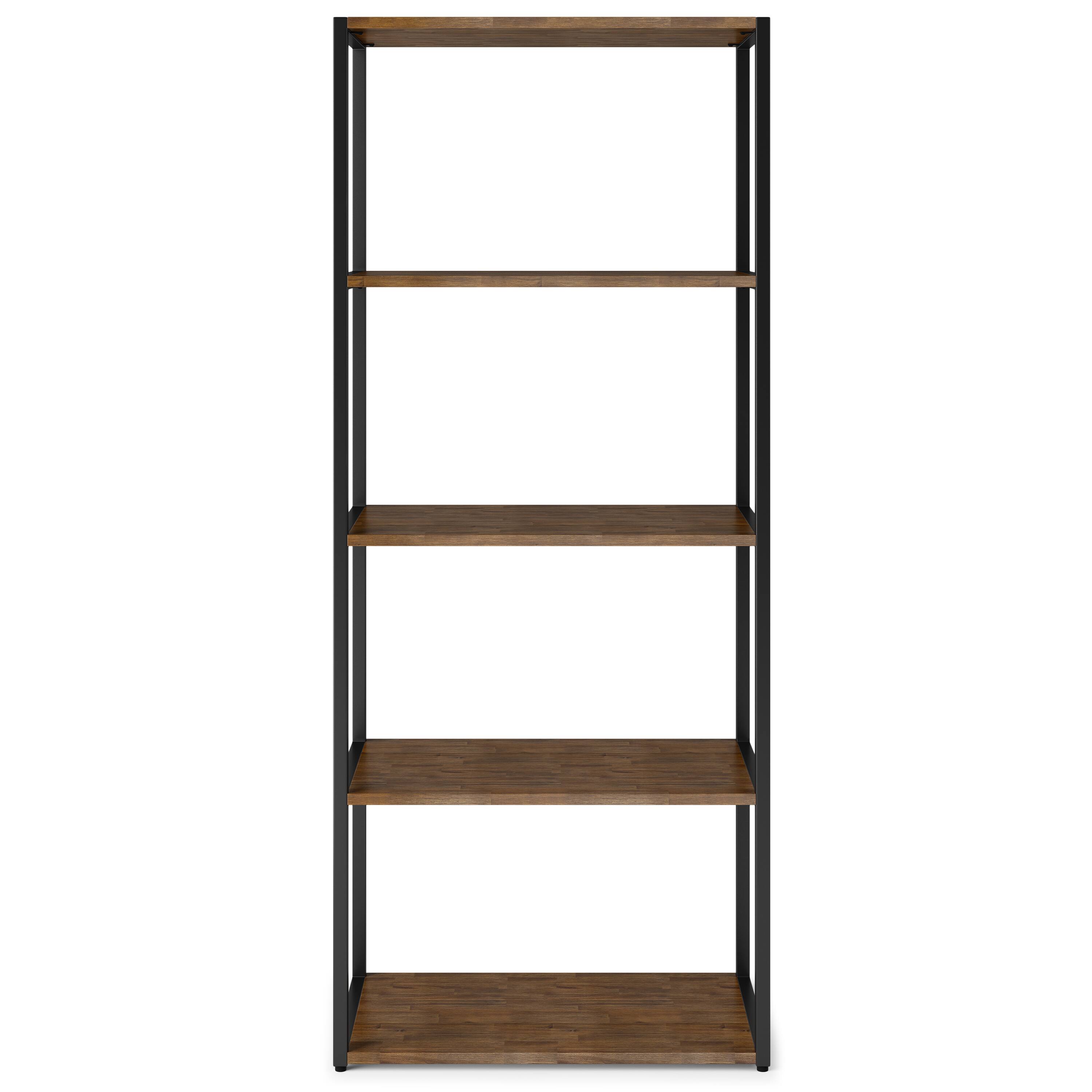 Left. Simpli Home - Ralston SOLID ACACIA WOOD 72 inch x 30 inch Modern Industrial Bookcase in Rustic Natural Aged Brown - Rustic Natural Aged Brown.