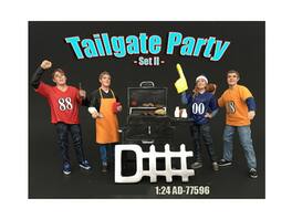 "Tailgate Party" Set II 4 piece Figurine Set for 1/24 Scale Models by American Diorama - Multi