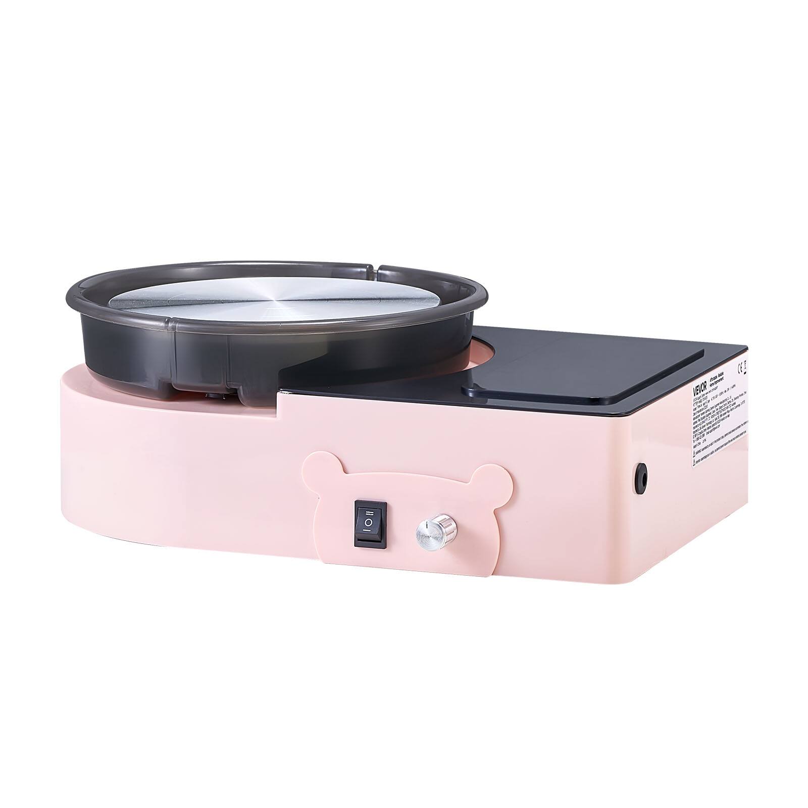 Alt View 5. VEVOR - Mini Pottery Wheel, 6 inch Turntable, Forward and Reverse Rotation, Adjustable Speed, Electric Clay Wheel - Pink.